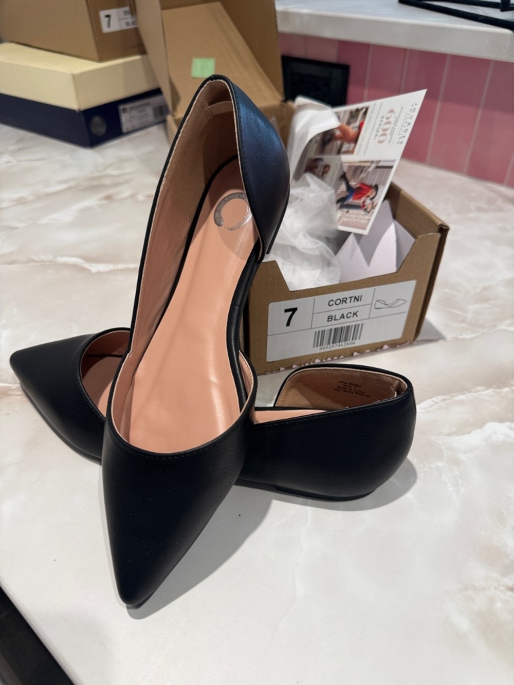 Journee Collection Black Pointed D'Orsay Flats